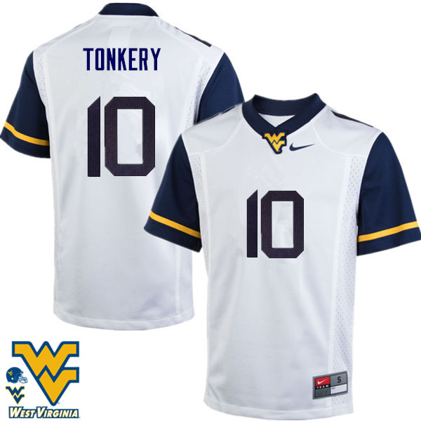 NCAA Men's Dylan Tonkery West Virginia Mountaineers White #10 Nike Stitched Football College Authentic Jersey LI23Q75IW